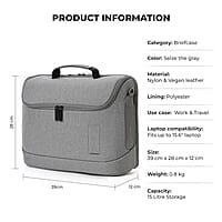 MOKOBARA The Transit Briefcase Vegan Leather & Nylon 15L Laptop Crossbody Messenger Bag for Men & Women