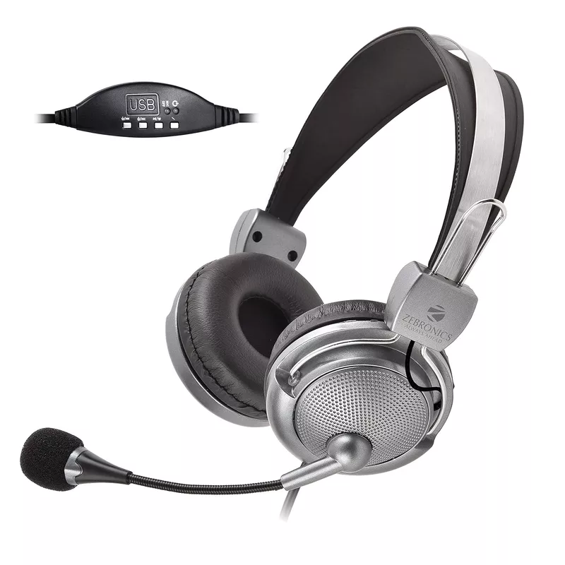 Zebronics Zeb-Supreme USB Headset – With Mic: Experience superior sound quality and comfort with this stylish headset. Perfect for gaming, calls, and music. Adjustable mic for clear communication.