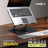Frontech CP-0009 laptop stand offers ergonomic comfort, foldable design, and sturdy build for better posture and cooling.