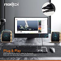 Frontech SPK-0010 delivers clear stereo sound in a compact design—ideal for desktops, laptops, and everyday audio needs.