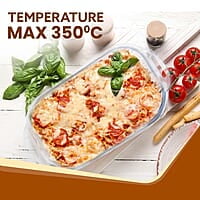 AGARO Elite Borosilicate Glass Baking Tray for Kitchen, 800 ml, Baking Dish, Serving Bowl, Oven & Microwave