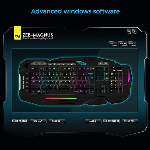 Zebronics Zeb-magnus Keyboard features a sleek design, customizable RGB backlighting, and responsive keys for gaming and typing. Enjoy a comfortable experience with multimedia controls and durability.