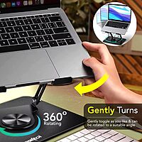 Frontech CP-0009 laptop stand offers ergonomic comfort, foldable design, and sturdy build for better posture and cooling.