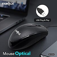 Frontech MS-0044 – Wired optical mouse with 1000 DPI, ergonomic design, and smooth tracking for accurate and comfortable daily use.