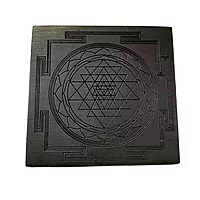 Karungali Sri Yantra | Original Sri Yantra Black Ebony Wood | 100% Natural Unpolished Karungali Vastu Yantra | 3x3 Inches | 1 Piece