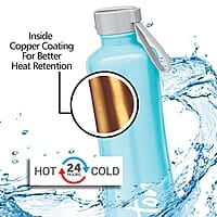 Milton New Tiara 600 Thermosteel 24 Hours Hot & Cold Water Bottle, 490 ml