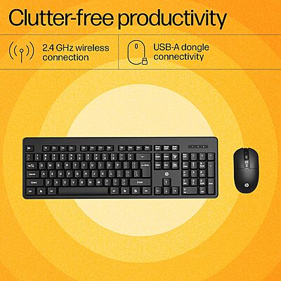 Open Box HP KM200 Wireless Desktop Keyboard AND MOUSE