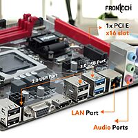 FRONTECH H110 Motherboard (FT-0475) – LGA1151 Socket | Supports 6th/7th/8th Gen CPUs | DDR4 Slots | NVMe Support | HDMI & VGA | USB 3.0