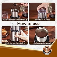 AGARO Regency Electric Coffee Grinder, 85 Grams, Coffee Grinder Machine, Espresso Grinder