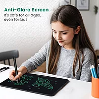 Portronics Ruffpad 22 – 22" LCD Writing Pad, Black. Perfect for notes, sketches, and reminders. Lightweight, portable, and eco-friendly. Easy to use with a simple erase button. Ideal for all ages.