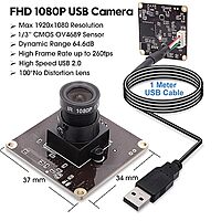 SVPRO USB Camera 1080P 60fps Slow Motion Board Camera 720P 120fps,360P 260fps,Wide Angle Industrial Camera Plug and Play for Windows Linux Mac OS Android Raspberry Pi