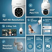 PHILIPS HSP3800 Smart 360° WiFi Outdoor Security Camera