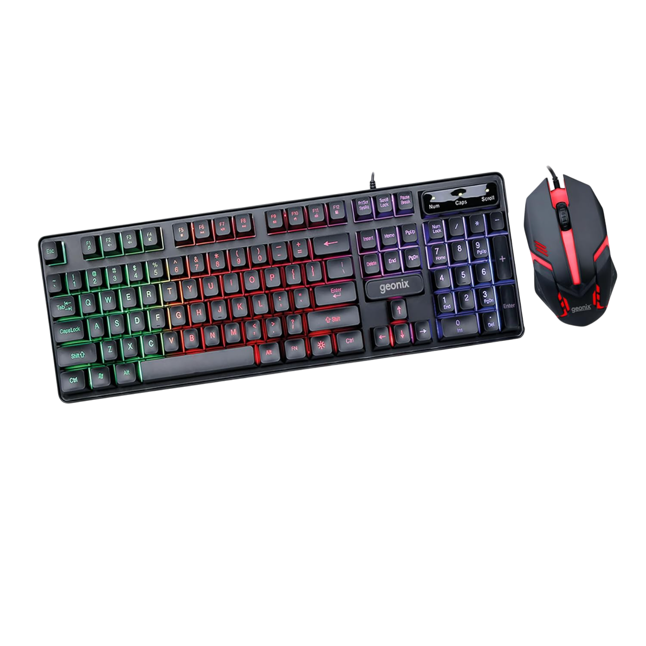Geonix Cruiser CX2 Gaming Keyboard and Mouse Combo,Superior Membrane, Black, GXGBK-07