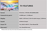 Samsung 163 cm (65 Inches) 4K Ultra HD Smart QLED TV QA65Q80RAKXXL