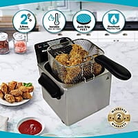 AGARO Marvel 1700-Watt Deep Fryer with 2-Litre Capacity and 3 Temperature Settings, Deep Fat Fryer