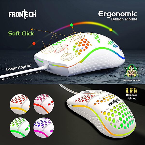 Frontech NOVA KNIGHT KB-0045 – RGB gaming keyboard with mechanical feel, USB interface, anti-ghosting keys & durable, ergonomic design.