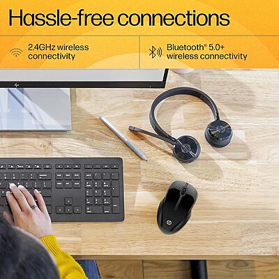 Open Box HP 250 Dual mode /Multidevice,1 AA battery gives 12 months life,upto 1600 DPI Wireless Optical Mouse