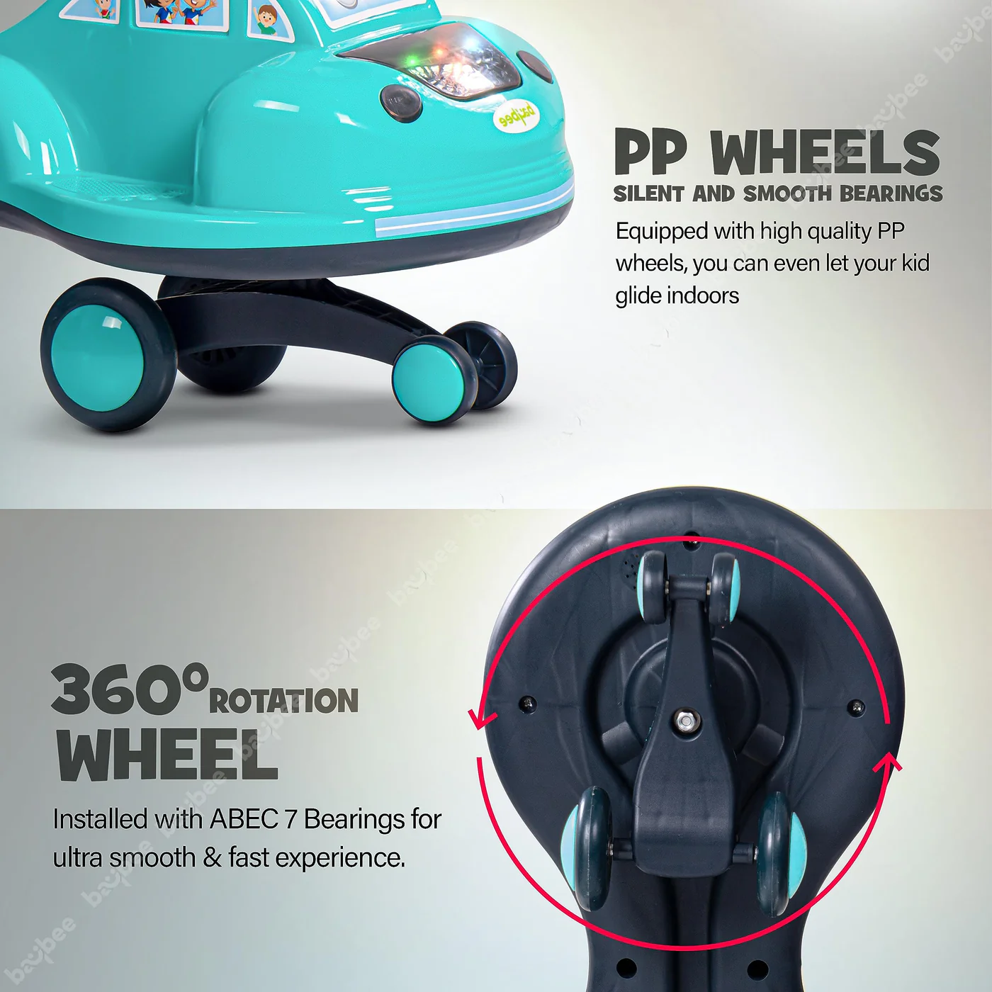 Baybee Flare Magic Swing Cars for Kids with PP Wheels- Blue Baybee Flare Magic Swing Cars for Kids with PP Wheels- Blue