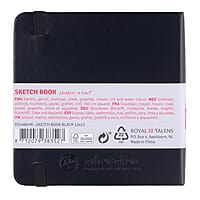 Talens Art Creations Sketchbook, Drawing Notebook, 4.7 x 4.7 inches (12 x 12 cm), Black, Thickness: 4.9 oz/sq ft (140 g/m2), Fine, Neutral, 80 Sheets Bound