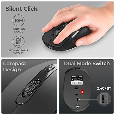 WIRELESS MOUSE FOXIN FLOW BT+2.4GHZ DPI (BLACK) WIRELESS MOUSE FOXIN FLOW BT+2.4GHZ DPI (BLACK)