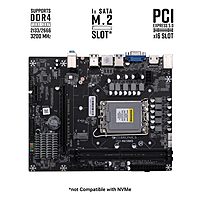 Zebronics H610M2 Motherboard for Intel LGA 1700 features support for 12th Gen Intel processors, dual-channel DDR4 RAM, HDMI & VGA outputs, PCIe 4.0, and multiple USB ports for connectivity.