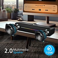 Frontech SPK-0009 multimedia speakers deliver powerful, crystal-clear sound in a compact design—ideal for desktops and laptops.