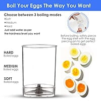 AGARO Crown Instant Egg Boiler 360 Watts, Boils Up to 7 Eggs with 3 Modes Heating/Stainless Steel Body (Silver)