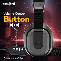 Frontech HF-3447 – Wired multimedia headphone with clear sound, adjustable headband, and soft ear cushions for all-day comfort.