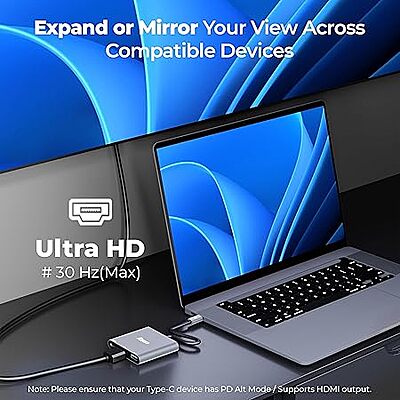 TYPE-C HUB FOXIN 3 IN 1 (USB 3.0, HDMI & PD TYPE-C)