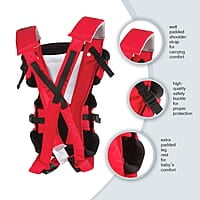 LuvLap Blossom Baby Carrier - Black & Red