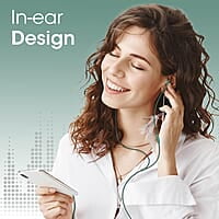 Zebronics Zeb-BRO PRO in Ear Wired Stereo Earphones with Mic, 3.5mm Audio Input Jack, 10mm Drivers, in-Line Mic, 1.2 Metre Cable