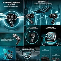 boAt Newly Launched Immortal Airspeed Pro Truly Wireless in- Ear Earbuds w/ 32dB ANC, Beast™ Mode with 40ms Latency, 40hrs Playback, 4 Mics with ENx™, Premium ID w/LEDs & ASAP™ Charge