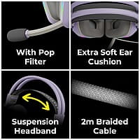 ZEBRONICS Havoc Premium Gaming Over Ear Headphone with Dolby Atmos Subscription, 50mm Neodymium Drivers, Extra Soft Ear Cushion, Suspension Headband,Braided Cable