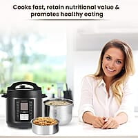 AGARO Imperial Electric Pressure Cooker, 6 litre, 14 Pre-Set multi Cooking Functions, Adjustable Pressure