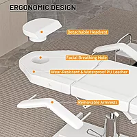 height adjuable derma chair in white