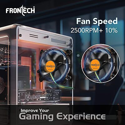 Frontech CPF-0002 – Efficient CPU fan with quiet operation, strong airflow, and durable build for reliable cooling performance.