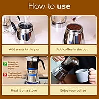 AGARO Imperial Moka Pot, Stovetop & Induction, Espresso Coffee, 240 Ml