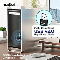 Frontech FT-0842 offers 300 Mbps wireless speed with stable connectivity, easy setup, and compact design for home and office networks.