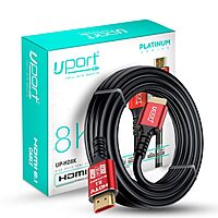 Uport 8K HDMI Cable 15m – HDMI 2.1, eARC, 48Gbps, supports 8K@60Hz, 4K@120Hz, HDR, and Dolby Vision. Perfect for gaming and home theater setups. Durable design for long-lasting performance.