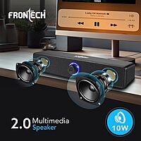 Frontech SPK-0008 multimedia speakers deliver clear, rich sound with stylish design—perfect for desktops, laptops, and home entertainment.