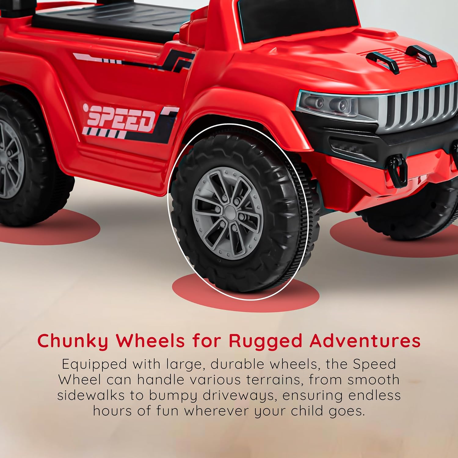 Baybee Push Ride on Baby Jeep for Kids Toys with LED Light & Storage Bin- Red Baybee Push Ride on Baby Jeep for Kids Toys with LED Light & Storage Bin- Red