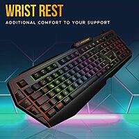 LAPCARE Champ (LGK-102) RGB Gaming Keyboard – Multi-Key Anti-Ghosting | Rubber Dome Key Switches | Spillproof | 2 USB Passthrough | 3 Programmable G Buttons | RGB LED Backlit | 1-Year Warranty
