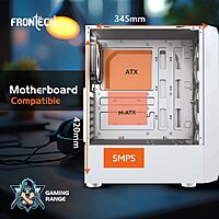 Frontech WAR Machine FT-4350 Gaming Computer Cabinet – 4×120mm LED Cooling Fans  Acrylic Side Panel  High Airflow Design  Performance Gaming PC Case