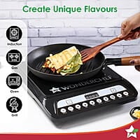 Wonderchef Pre-Seasoned Ferro Light 24cm Grill Pan 2.5MM Acacia Wooden Handles