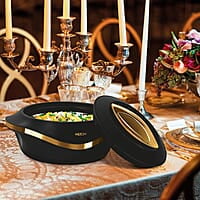 MILTON Pearl Inner Stainless Steel Jr. Casserole Set of 3 (455 ml, 860 ml, 1270 ml), Black