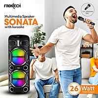 Frontech Sonata SW-0180 delivers rich 2.1 channel sound with deep bass—perfect for music, movies, and gaming.