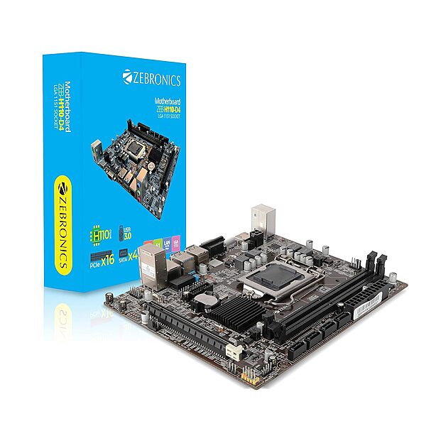 Zebronics ZEB H110-D4 Micro-ATX Motherboard – Intel H110 Chipset | LGA 1151 Socket | DDR4 RAM Support | Reliable Desktop PC Board
