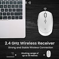 Portronics Toad 30 Wireless Mouse with 2.4 GHz Connectivity, USB Receiver, 6 Buttons, Adjustable DPI, Silicon Grip