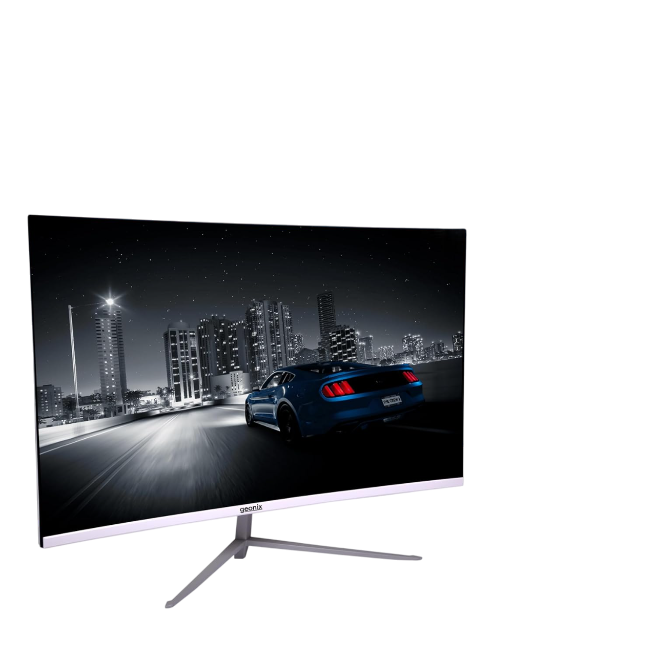 Geonix Neon 27-Inch LED Curved Monitor, 75Hz Refresh Rate,White-GXTF-WVHDF27W