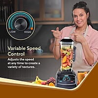 AGARO Grand Professional Blender/Grinder/Mixer, 2000 watts, 2 Litres BPA Free Jar, Commercial heavy duty blender, High Power & Speed Blender, 100% Copper Motor, Pulse Function, 8 Leaf SS Blade